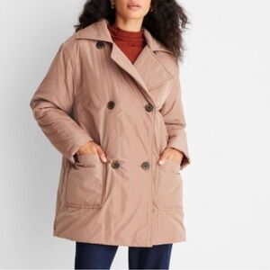 Future Collective Tan Puffer Mini Trench
